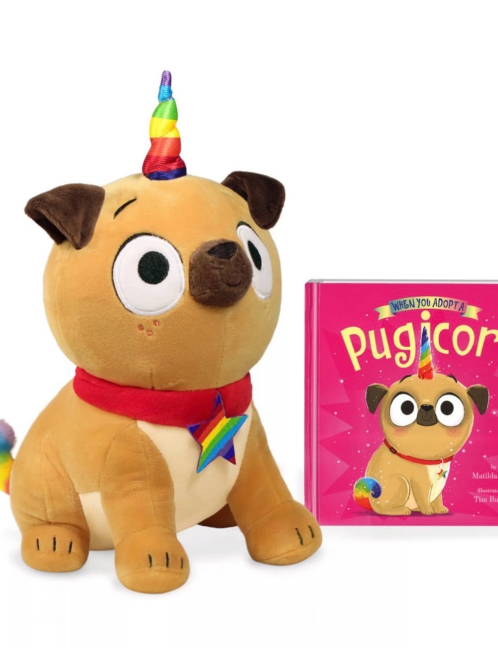 PUGICORN PLUSH WITH BOOK